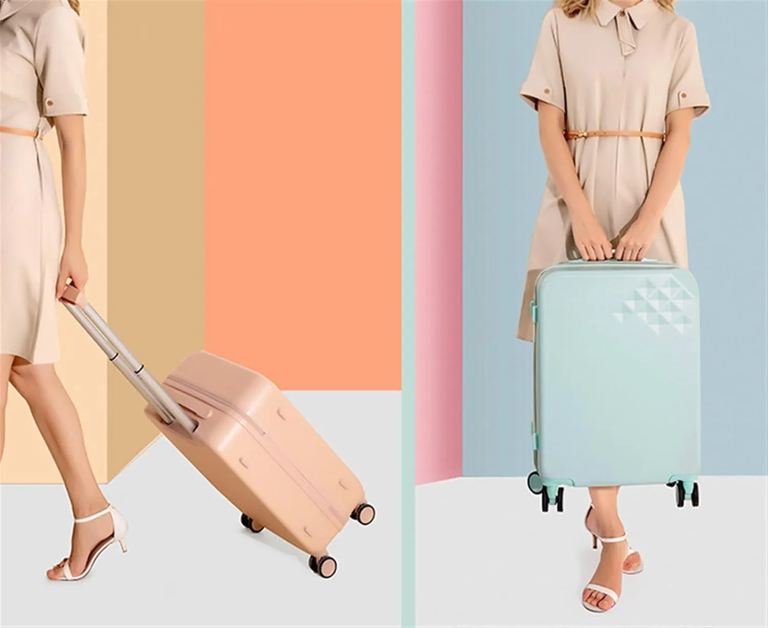 Lightweight Suitcases Luggage Expandable 8-Wheel Spinner Lightweight Hardside Suitcase, Macaron Suitcase Suitcase Trolley