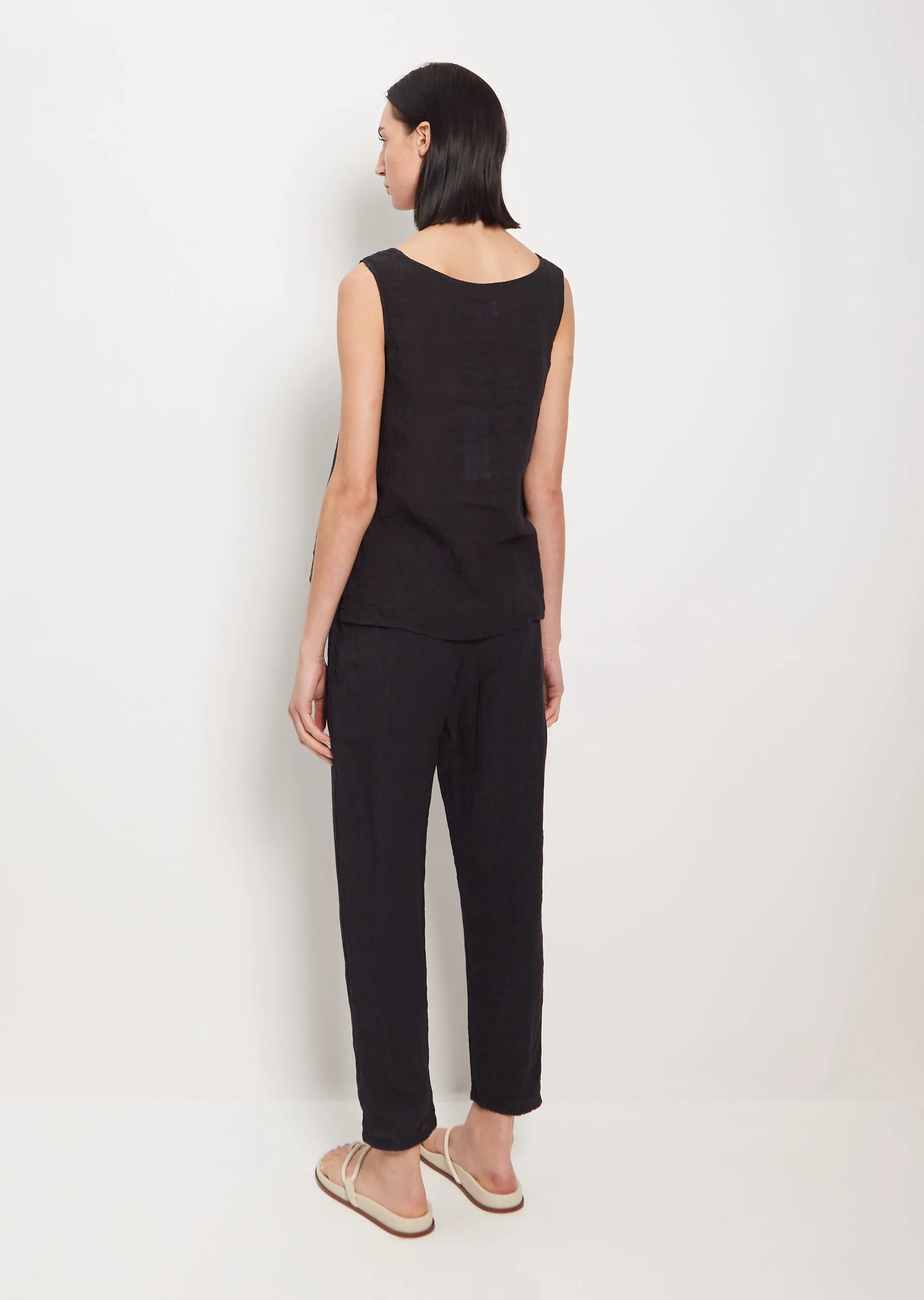 Lili Linen Simple Pant — Navy