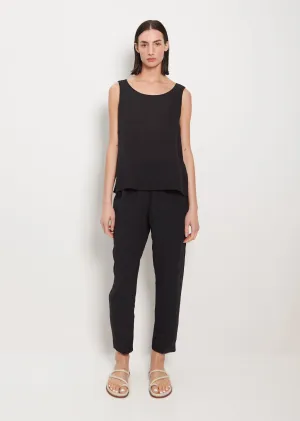 Lili Linen Simple Pant — Navy