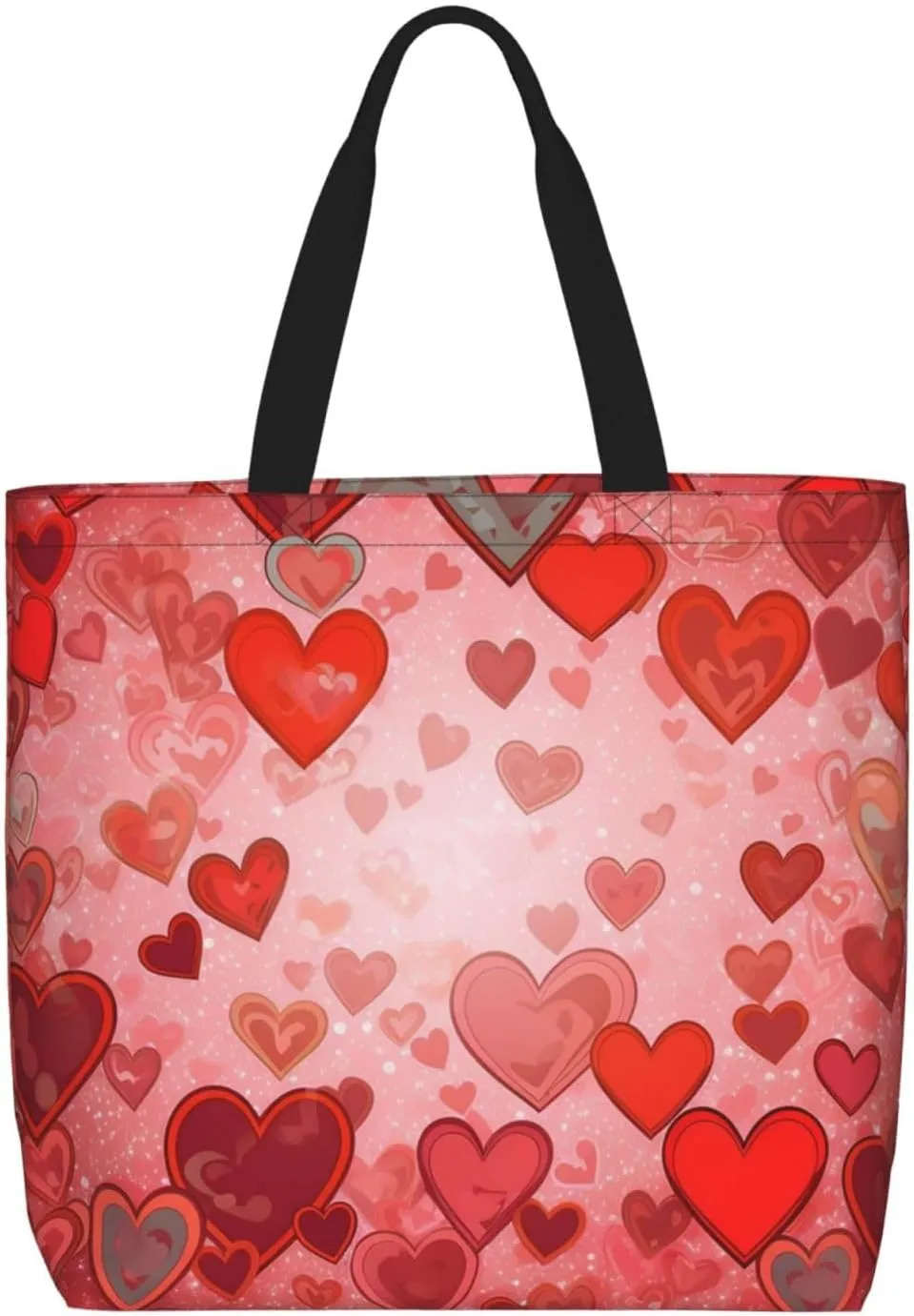 Love Heart Shape Tote Bag for Women Hobo Handbags with Zipper Large Shoulder Bag Shopping Bags Travel Purse