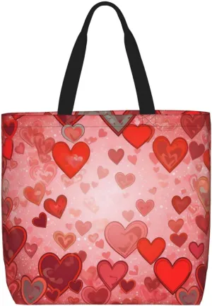 Love Heart Shape Tote Bag for Women Hobo Handbags with Zipper Large Shoulder Bag Shopping Bags Travel Purse