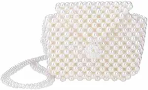 Luxury Pearl Bag Chain Bag Purse Evening Bags, Artificial Pearl Clutch Handmade Bags for Party Wedding Bridal Travel 06