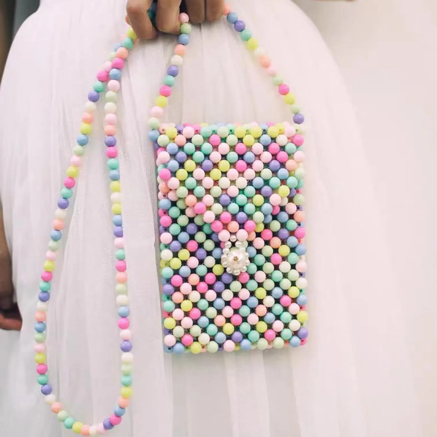 Luxury Pearl Chain Bag Purse, Shoulder Crossbody Evening Bag for Party