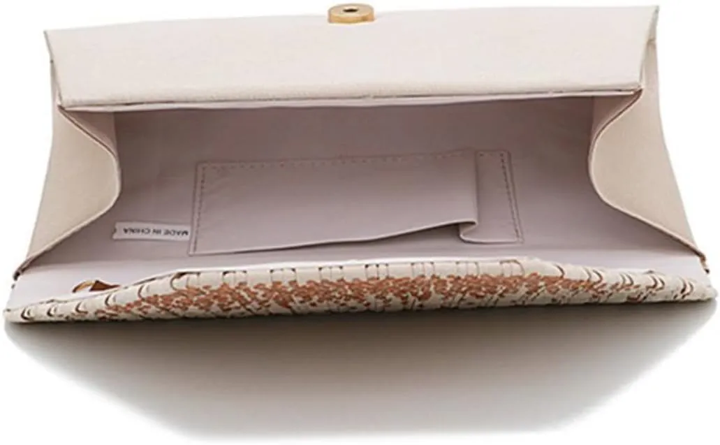 Magnetic Snap Clutch Bag Evening Handbag for Women Rhinestone Purse for Party Wedding Prom Night Out