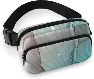 Marble Ink Fanny Pack Belt Bag with Adjustable Strap Modern Fluid Art Waist Packs Small Pouch Crossbody Bags for Hiking Running Cycling Traveling