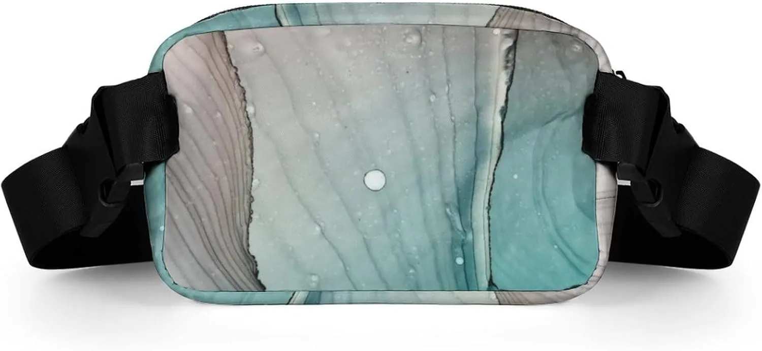 Marble Ink Fanny Pack Belt Bag with Adjustable Strap Modern Fluid Art Waist Packs Small Pouch Crossbody Bags for Hiking Running Cycling Traveling