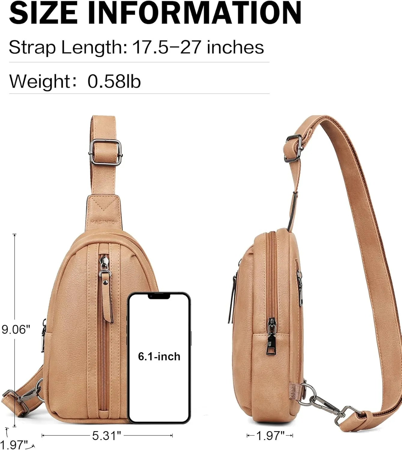 MASINTOR Small Sling Bag for Women Fashion Fanny Pack Crossbody Bags for Women Sling Backpack for Travel