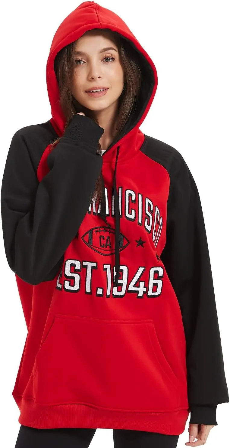 Mens City Football Fully Embroidery Soft Classic Pullover Sweatshirt Hoodie