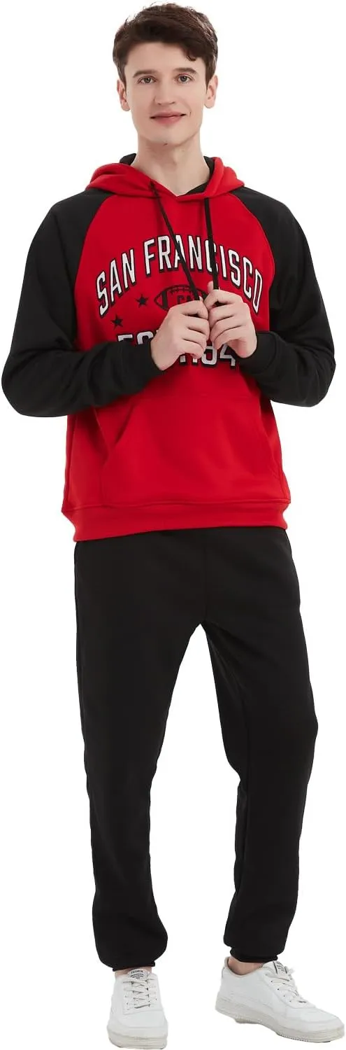 Mens City Football Fully Embroidery Soft Classic Pullover Sweatshirt Hoodie