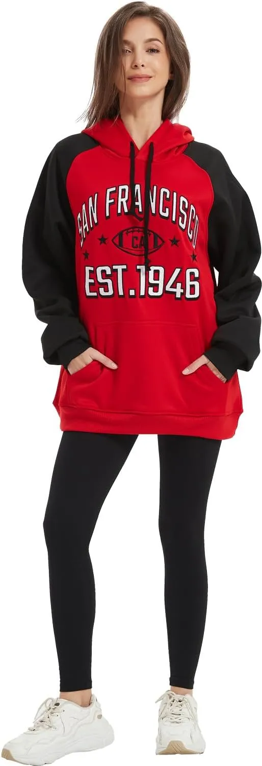 Mens City Football Fully Embroidery Soft Classic Pullover Sweatshirt Hoodie