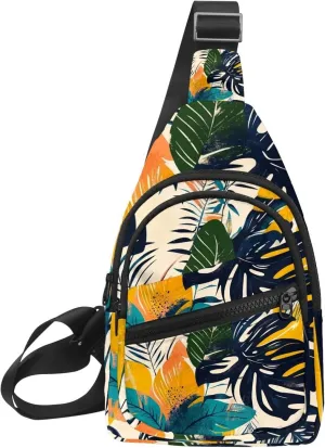 Men's Sling Backpack, Modern exotic summer pattern 11