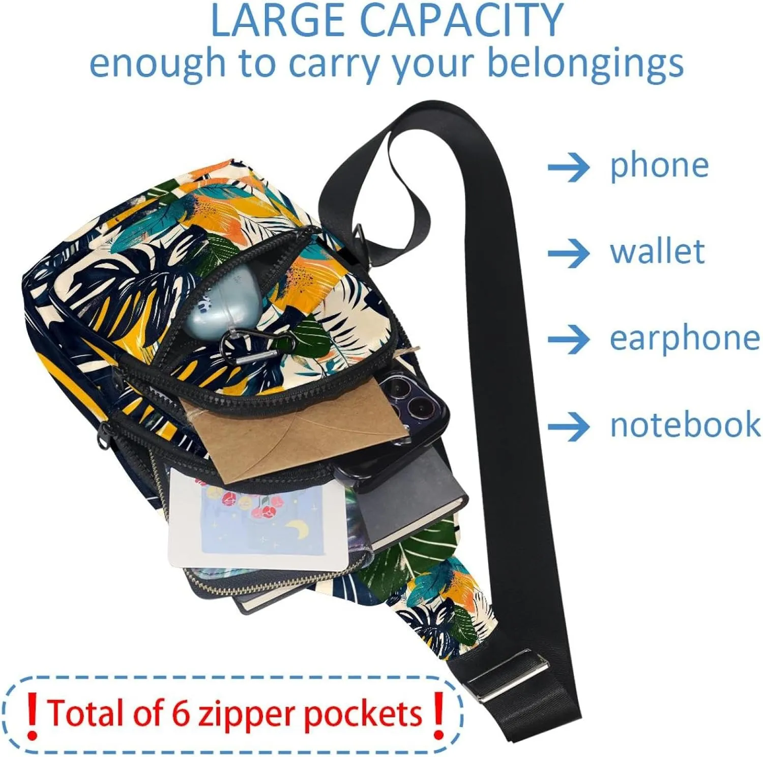 Men's Sling Backpack, Modern exotic summer pattern 11