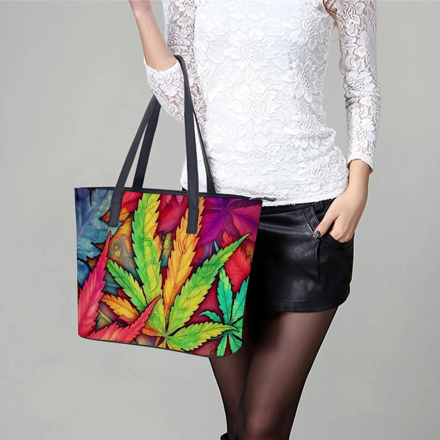 Mexican Otomi Animals Bag Purse Handbag for Women Top Handle Satchel Shoulder with Zipper Tote Bags Large