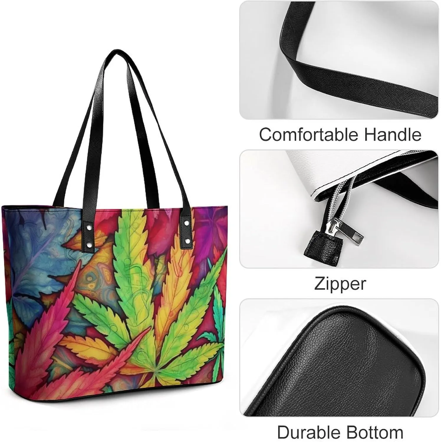 Mexican Otomi Animals Bag Purse Handbag for Women Top Handle Satchel Shoulder with Zipper Tote Bags Large
