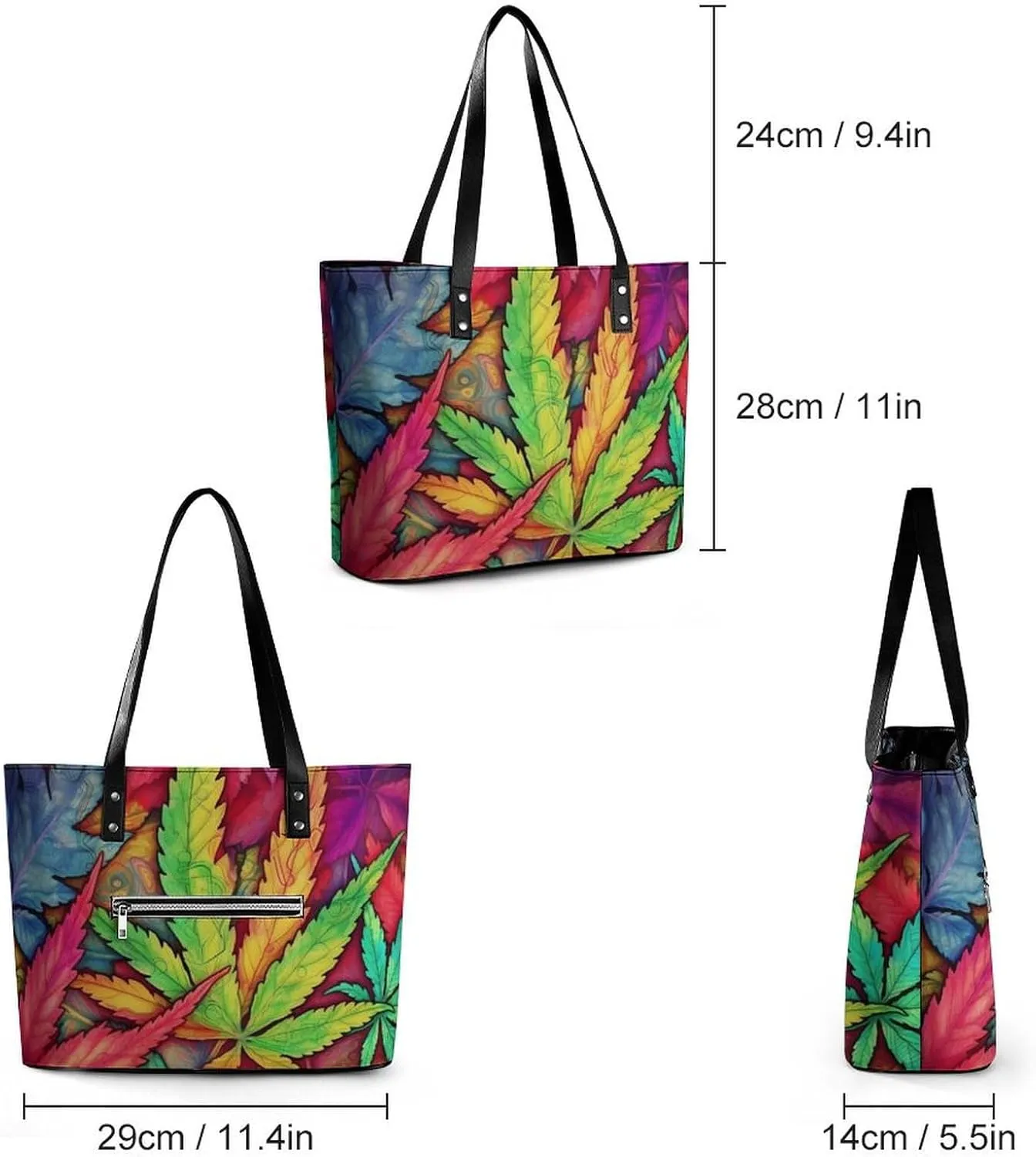 Mexican Otomi Animals Bag Purse Handbag for Women Top Handle Satchel Shoulder with Zipper Tote Bags Large