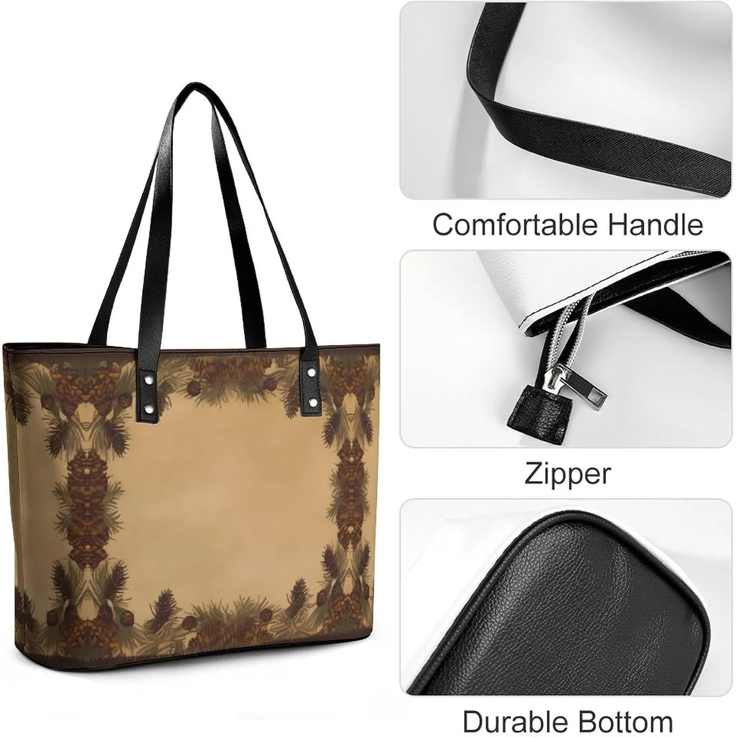 Mexican Otomi Animals Bag Purse Handbag for Women Top Handle Satchel Shoulder with Zipper Tote Bags Large