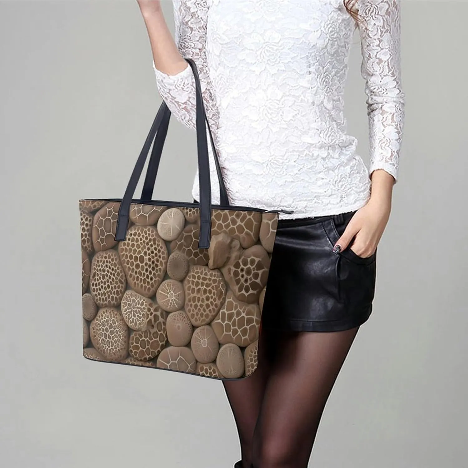 Mexican Otomi Animals Bag Purse Handbag for Women Top Handle Satchel Shoulder with Zipper Tote Bags Large