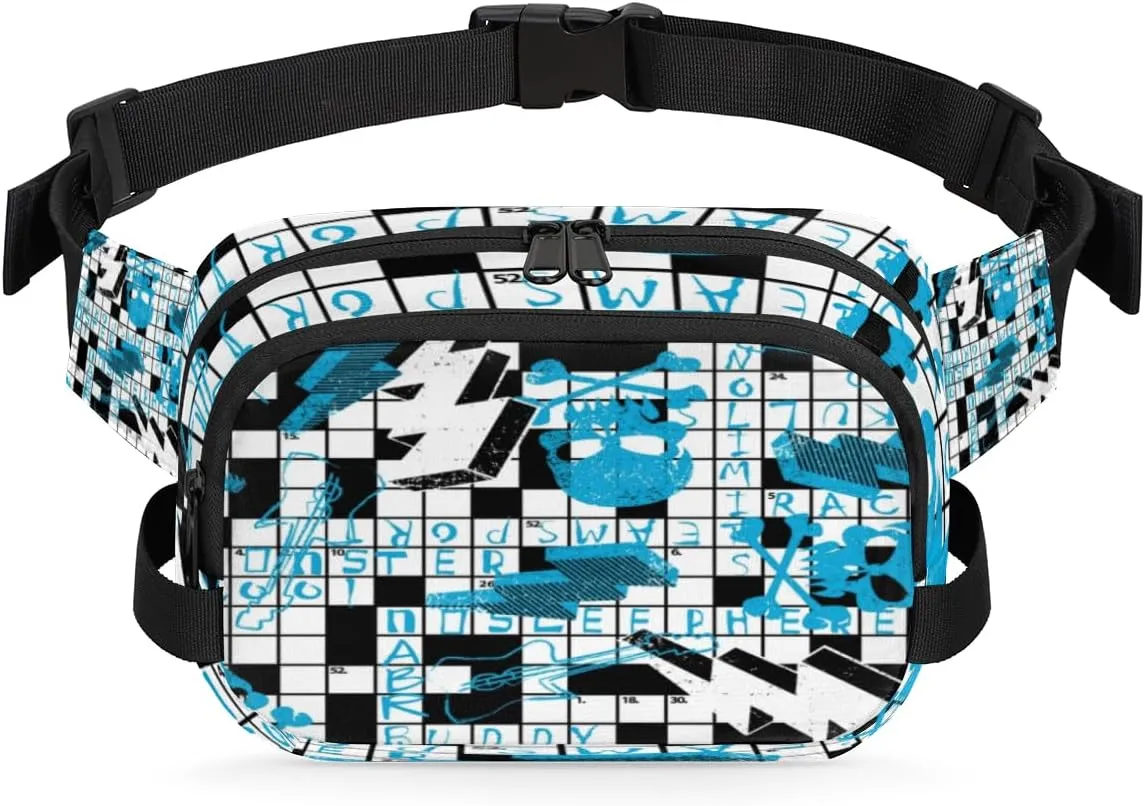 Modern Geometric Blue Fanny Pack Crossbody Bags for Women Men Belt Bag Waist Pack Bag Fanny Packs Cross Body Bag Phone Holder for Outdoors Sports Hiking Travel