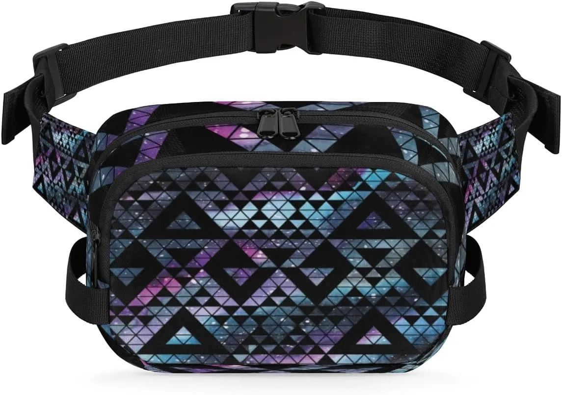 Modern Triangle Abstract Fanny Pack Crossbody Bags for Women Men Waist Packs Hip Bum Bag Cross Body Fanny Pack with Adjustable Strap for Running Hiking Travel