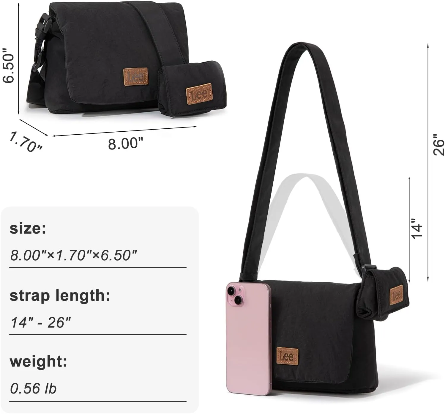 Montana West x Lee Small Crossbody Bags for Women Lightweight Mini Shoulder Bag with Earphone Pouch