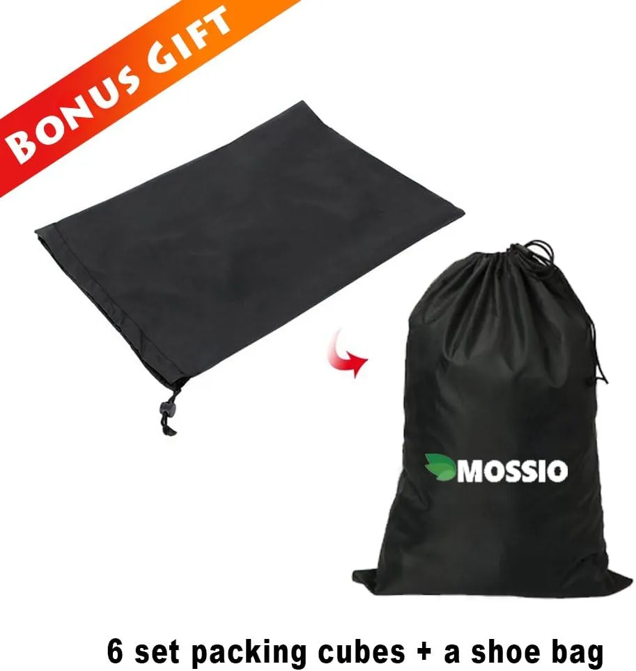 Mossio 7 Set Packing Cubes with Shoe Bag - Compression Travel Luggage Organizer