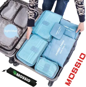 Mossio 7 Set Packing Cubes with Shoe Bag - Compression Travel Luggage Organizer
