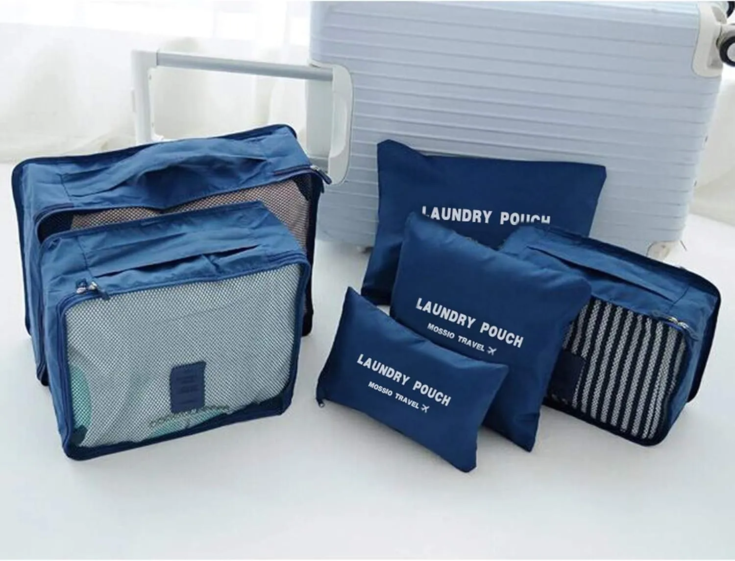 Mossio 7 Set Packing Cubes with Shoe Bag - Compression Travel Luggage Organizer