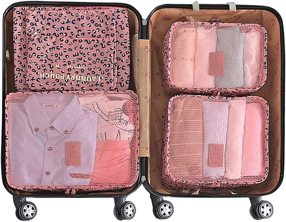 Mossio 7 Set Packing Cubes with Shoe Bag - Travel Carry On Luggage Organizer