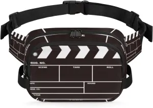 Movie Clapboard Modern Fanny Pack Crossbody Bags for Women Men Waist Packs Hip Bum Bag Cross Body Fanny Pack with Adjustable Strap for Running Hiking Travel