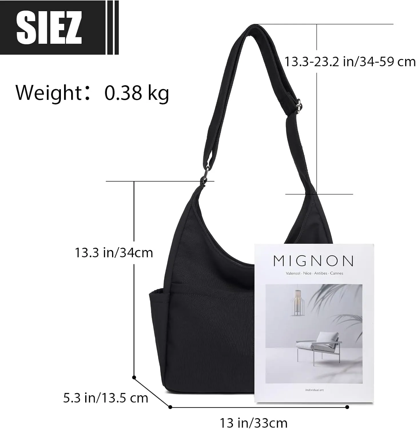 MYHOZEE Canvas Tote Bag, Large Hobo Bags for Women Aesthetic Shoulder Purses Cute Simple Crossbody Purse