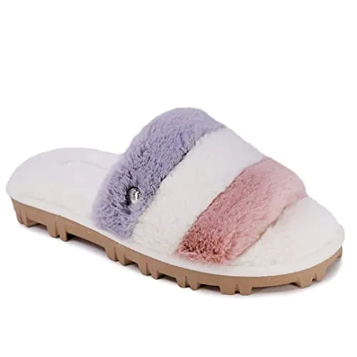 Nautica Women's Slipper Fluffy Warm Slide Indoor Outdoor Flip Flop Shoe