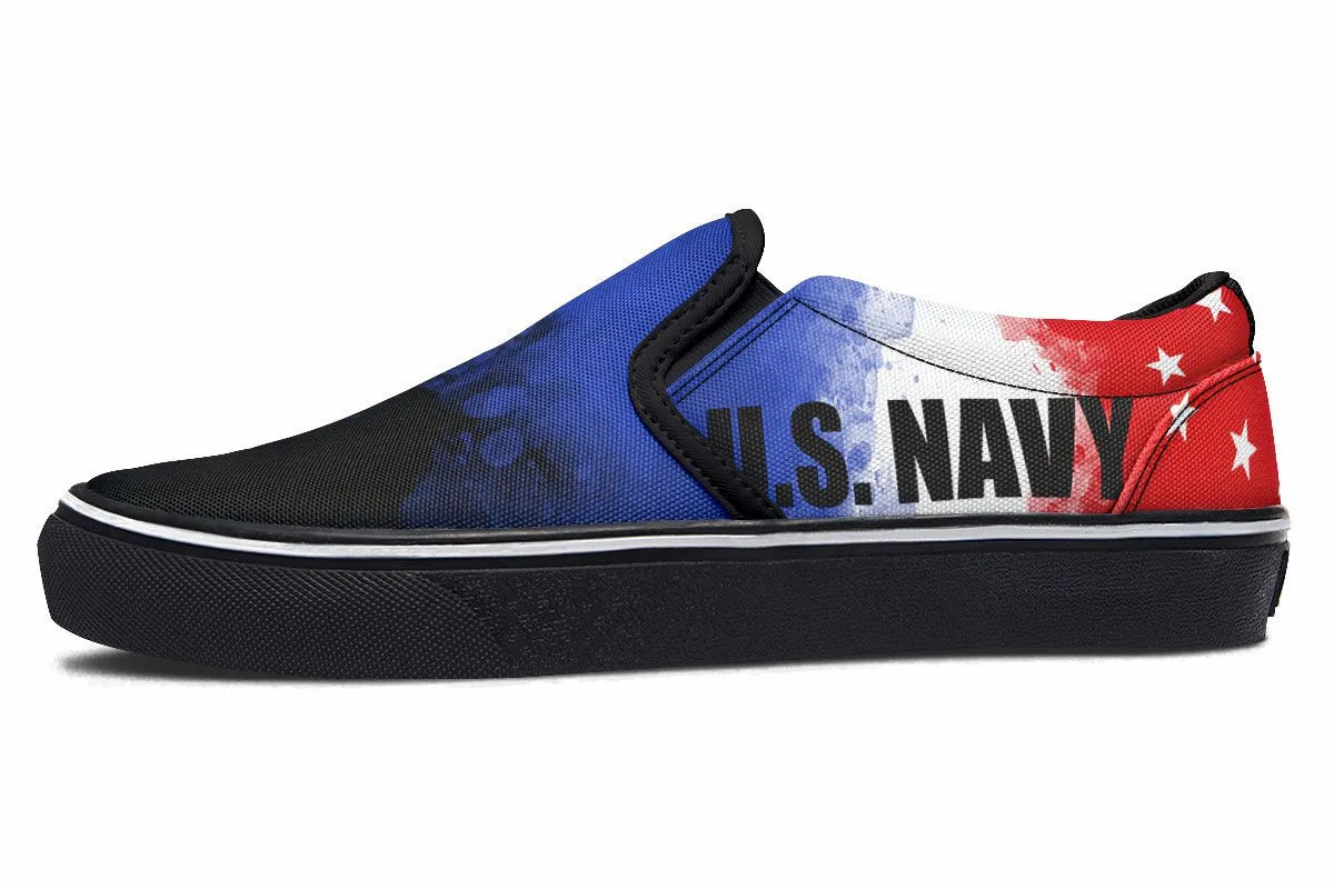 Navy Flag Slip-On Shoes