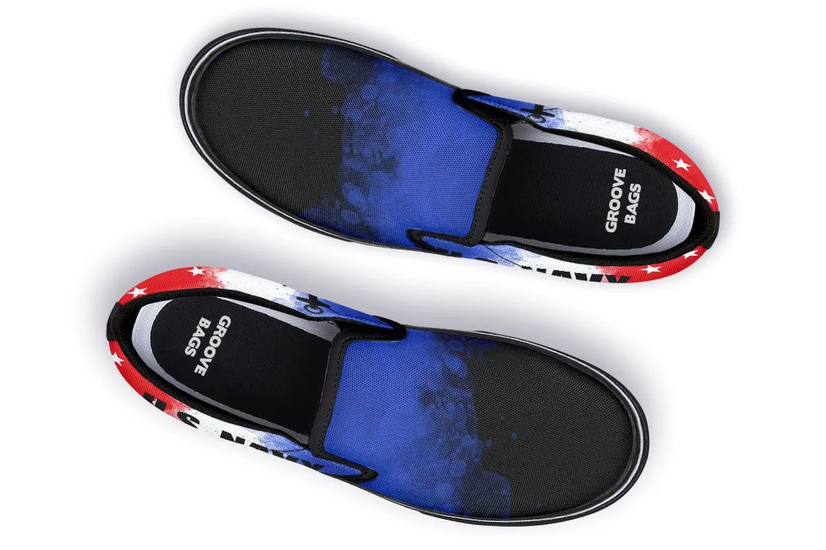 Navy Flag Slip-On Shoes