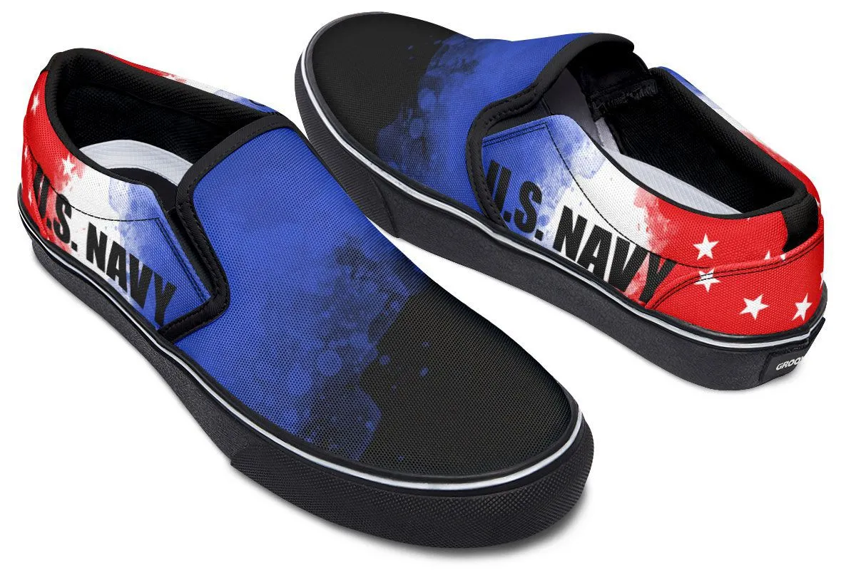Navy Flag Slip-On Shoes