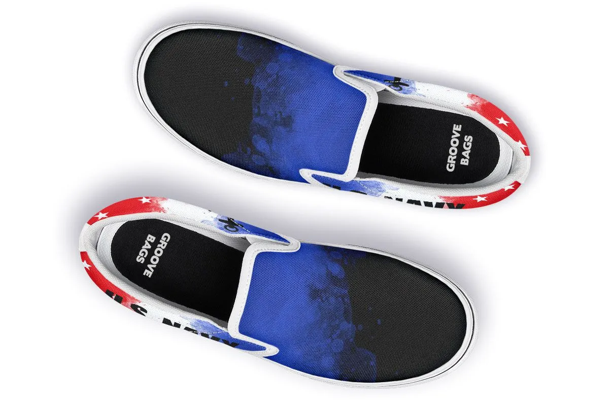 Navy Flag Slip-On Shoes