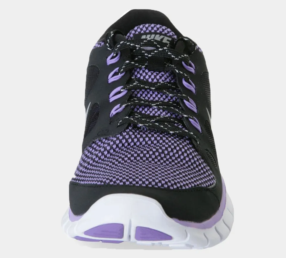 Nike Free 5.0 Le GS 631563 001 Trainers Black/Purple UK 4