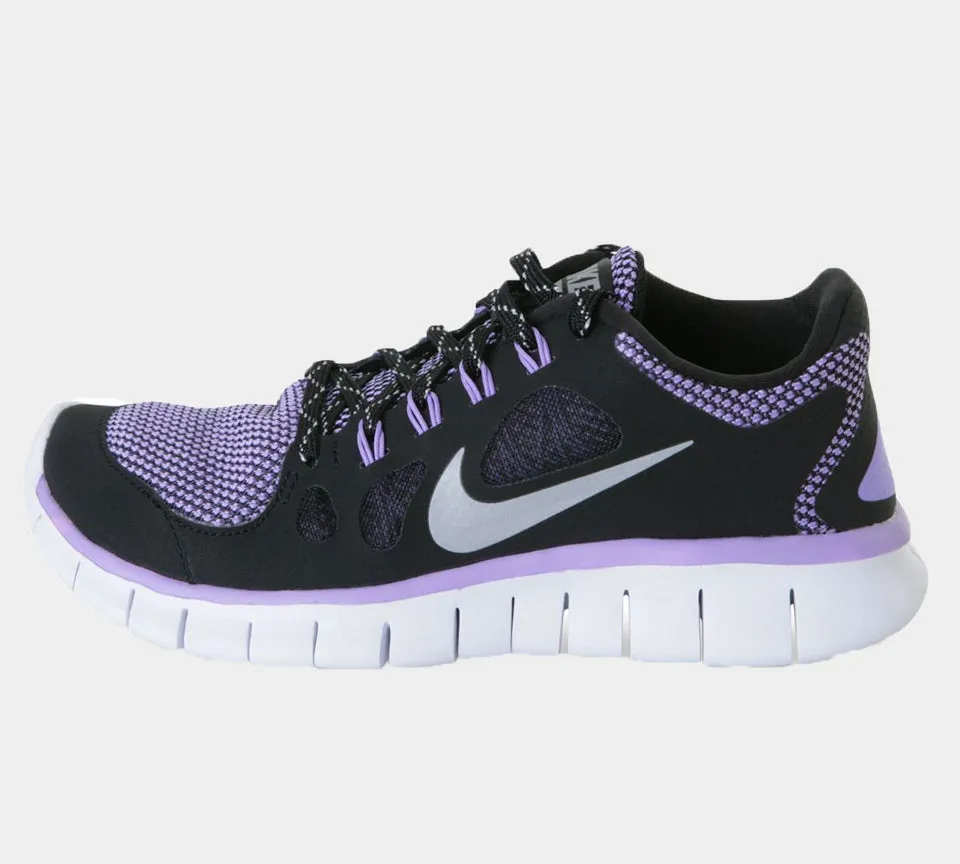 Nike Free 5.0 Le GS 631563 001 Trainers Black/Purple UK 4