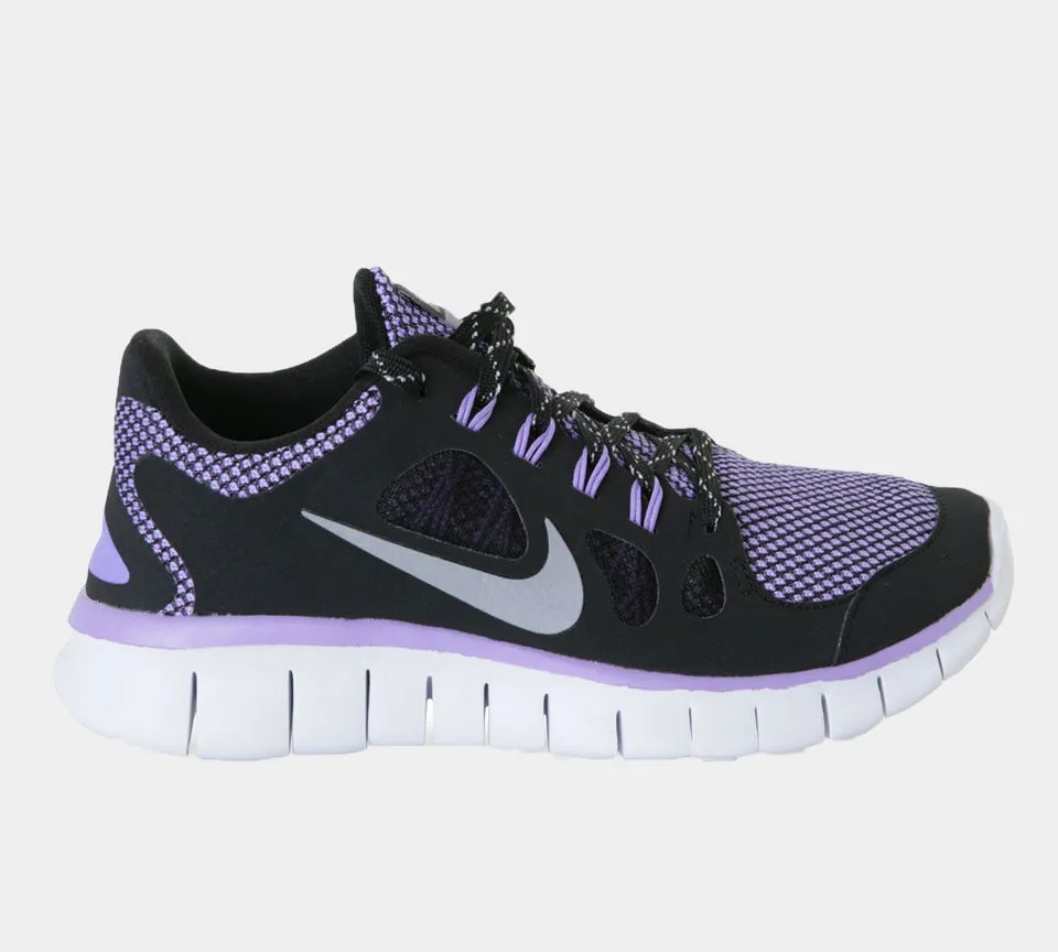 Nike Free 5.0 Le GS 631563 001 Trainers Black/Purple UK 4