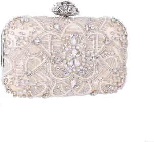 Noble Crystal Beaded Evening Bag Wedding Clutch Purse Purses for Women