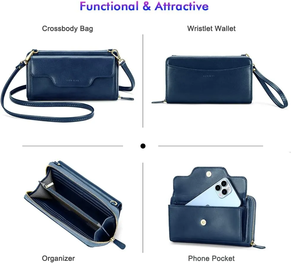 nuoku Crossbody Bags, Wristlet Wallets, Small Clutch Purses - Cell Phone & RFID Wallet for Women