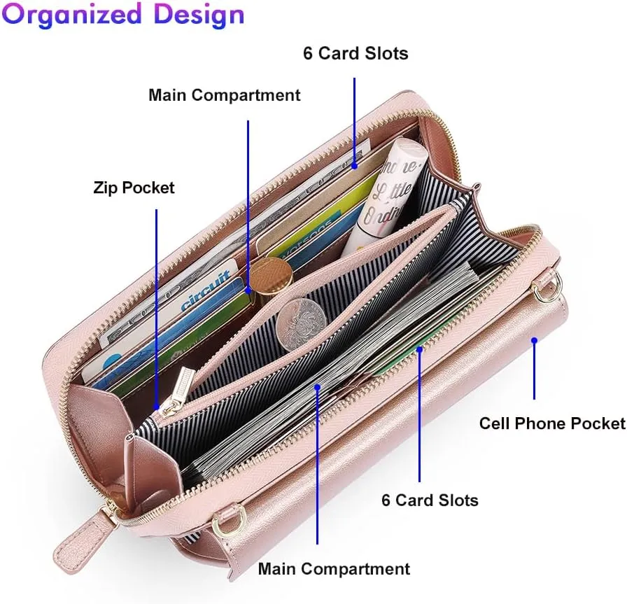 nuoku Crossbody Bags, Wristlet Wallets, Small Clutch Purses - Cell Phone & RFID Wallet for Women