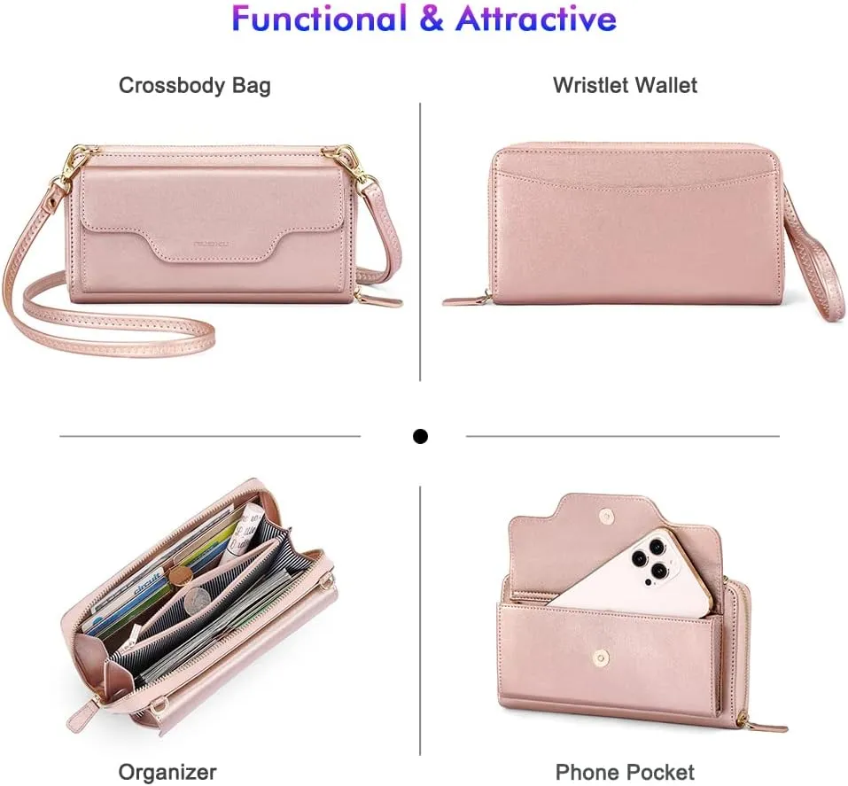 nuoku Crossbody Bags, Wristlet Wallets, Small Clutch Purses - Cell Phone & RFID Wallet for Women