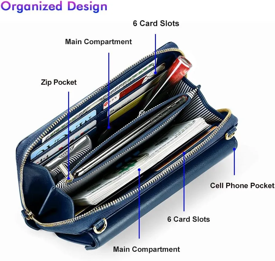 nuoku Crossbody Bags, Wristlet Wallets, Small Clutch Purses - Cell Phone & RFID Wallet for Women