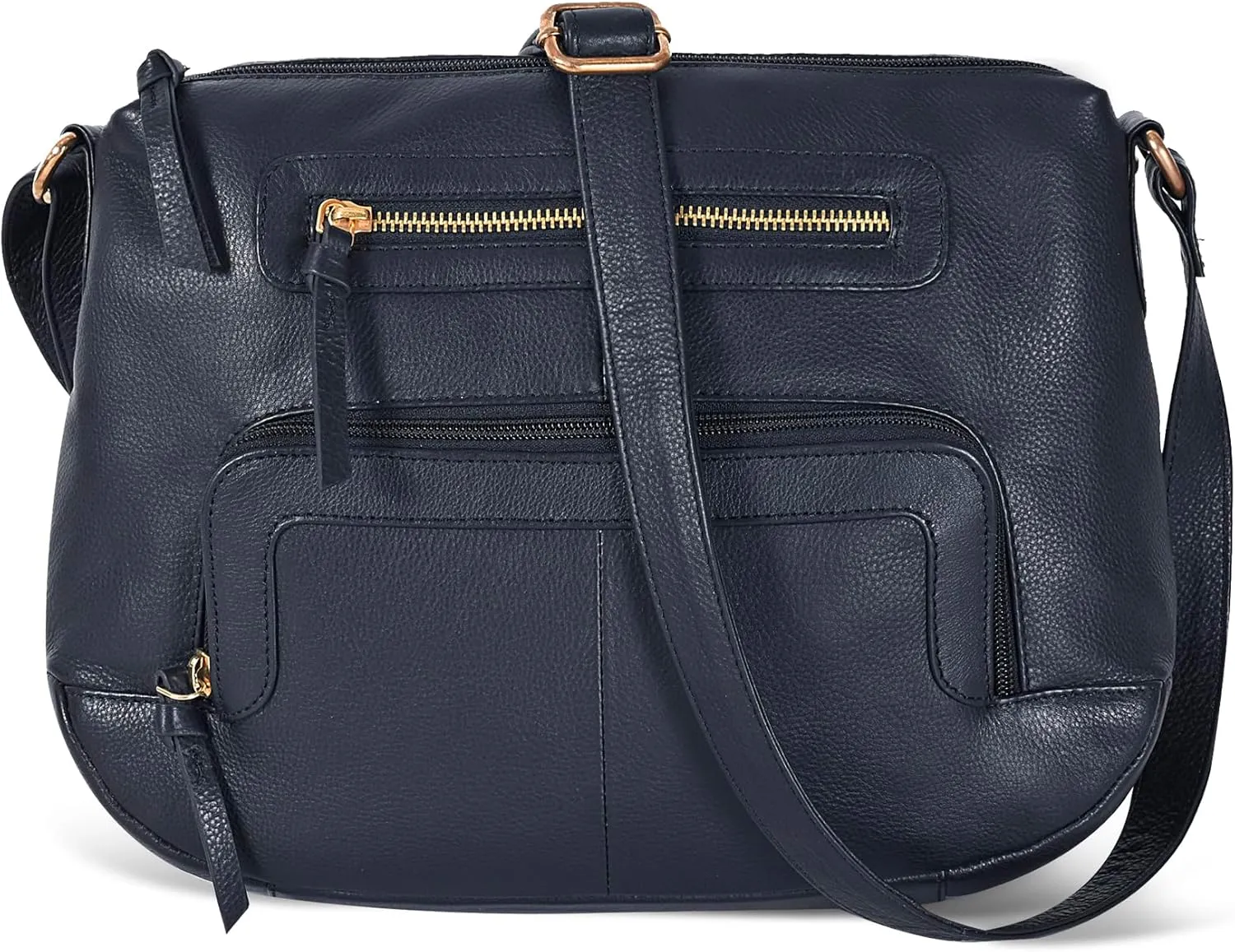 Oak Leathers Women's Crossbody Bag - Genuine Leather Crossover Shoulder Purse With Adjustable Sling Strap - Medium Size