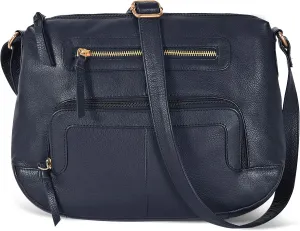 Oak Leathers Women's Crossbody Bag - Genuine Leather Crossover Shoulder Purse With Adjustable Sling Strap - Medium Size