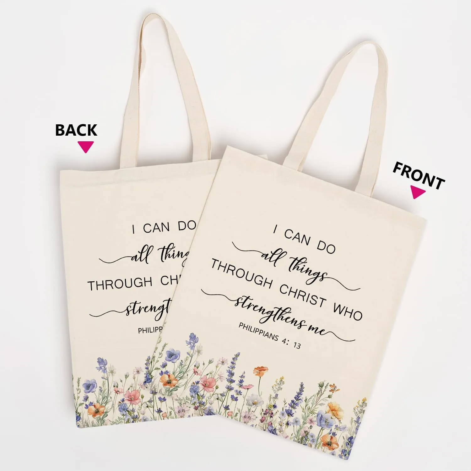 OUZ Stylish Reusable Canvas Tote Bag for Women, Lightweight & Durable Shoulder Bag for Shopping, Work, Gym, Beach, Travel