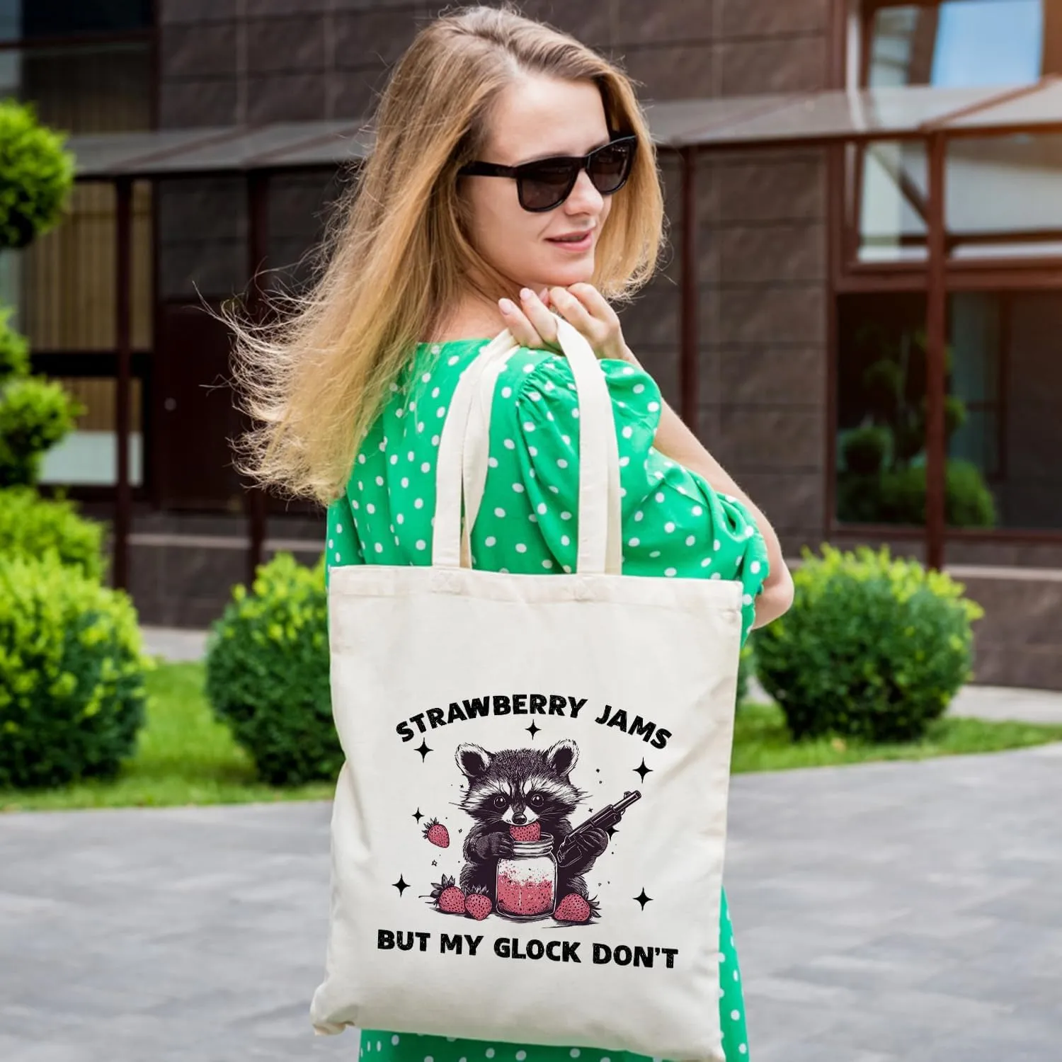 OUZ Stylish Reusable Canvas Tote Bag for Women, Lightweight & Durable Shoulder Bag for Shopping, Work, Gym, Beach, Travel