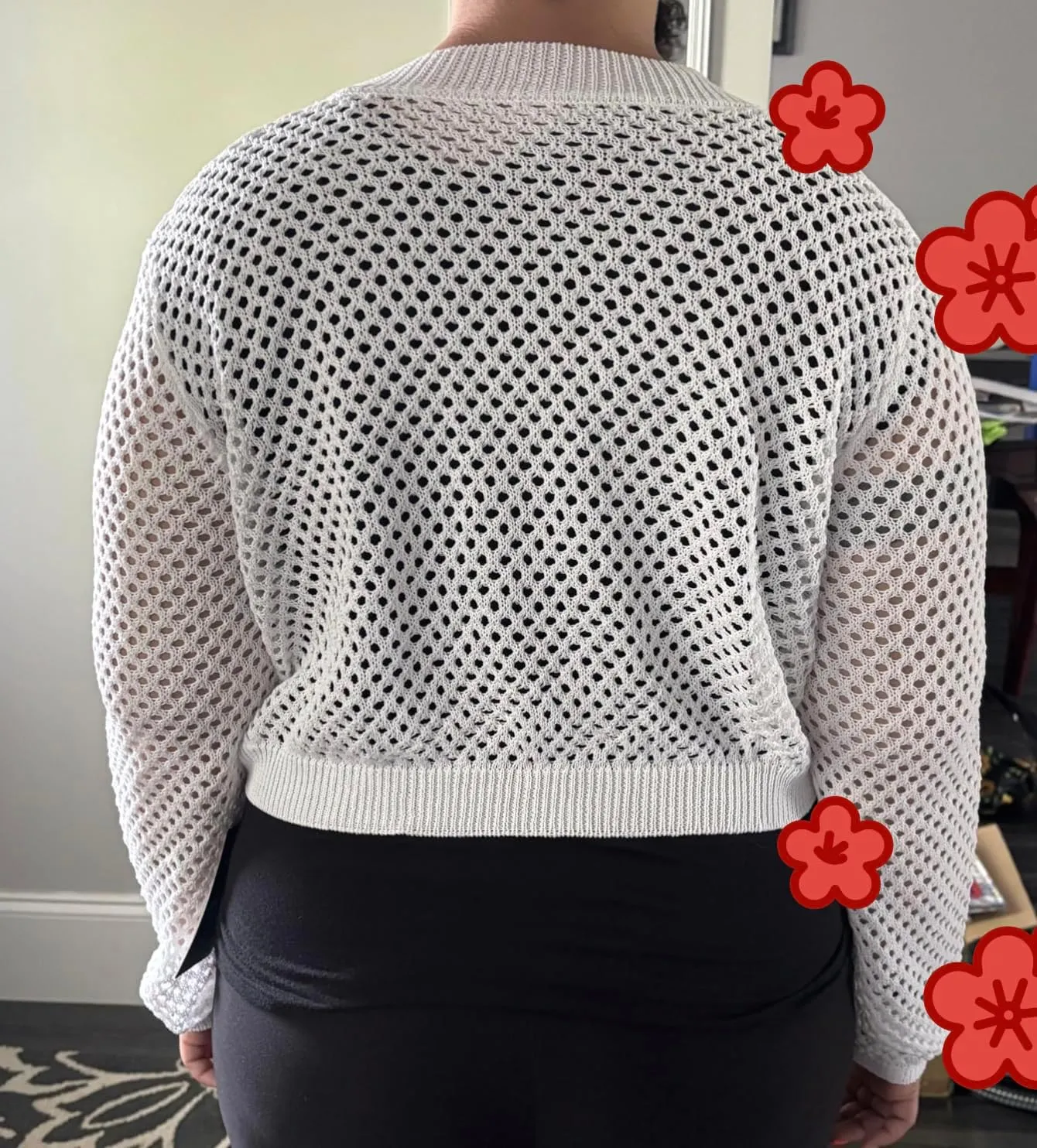 Oversized Bolero Sweater for Women Summer Thin Cropped Cardigan Delicate Eyelet Knit Shrug (Order a Size Down)