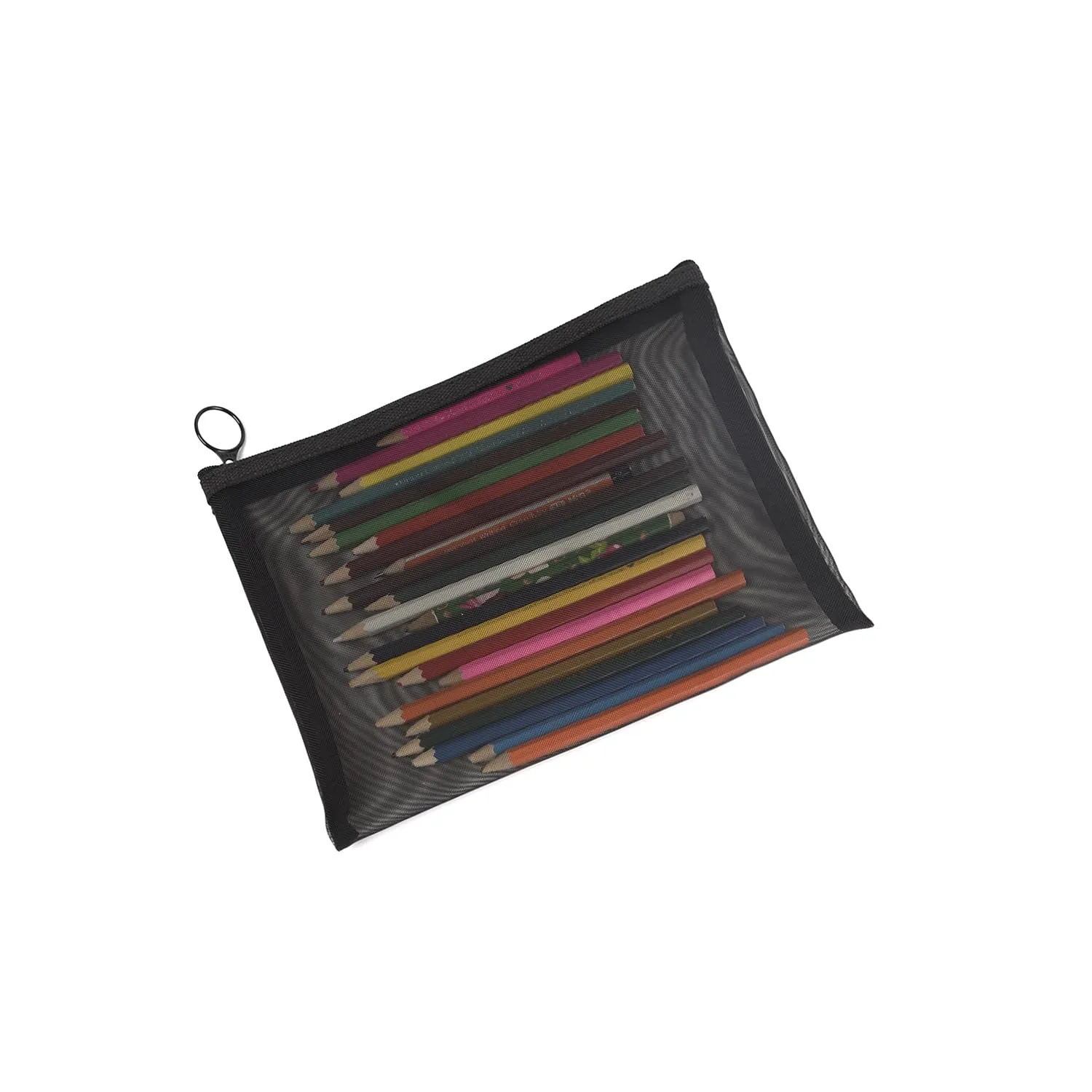 patu Zipper Mesh Bags, Pack of 5 (XS/S/M/L & Long Pouch), Beauty Makeup Cosmetic Accessories Organizer, Travel Toiletry Kit Set Storage Case, Black