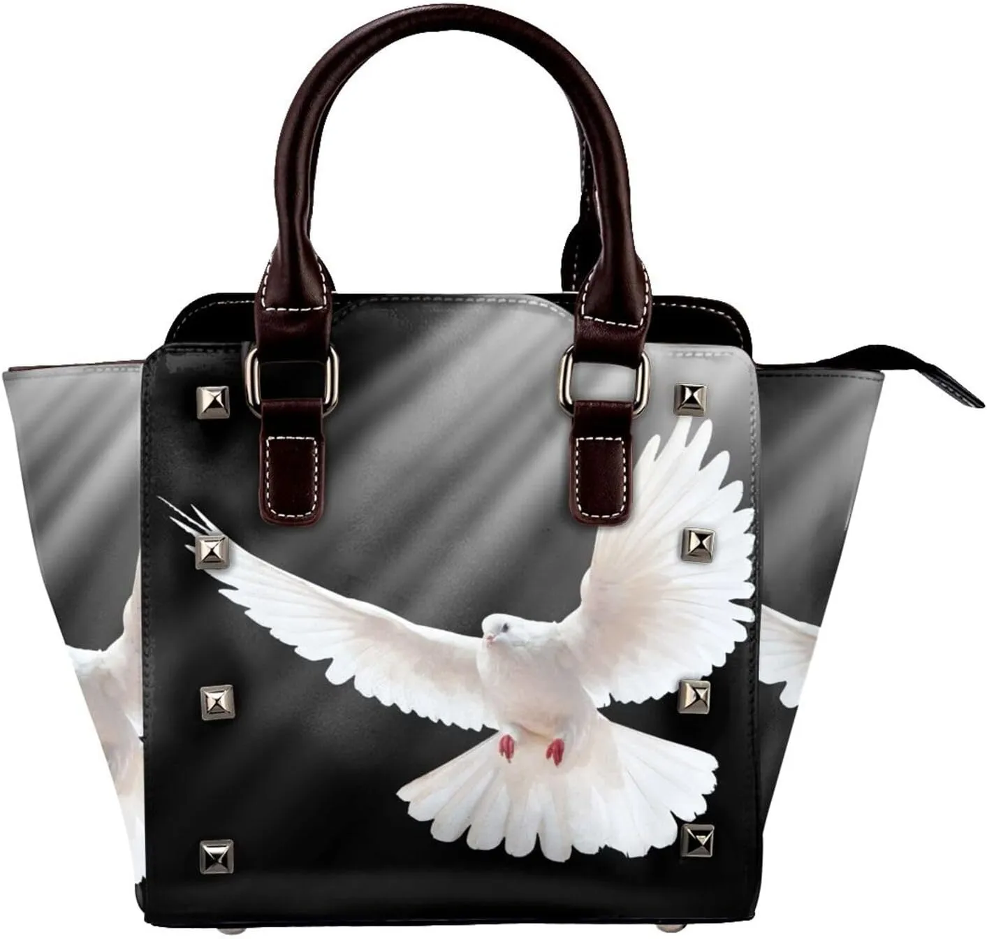Peace Bird Flying Women Leather Rivet Shoulder Bag Fashion Mini Handbags Satchel Purse Crossbody Bag